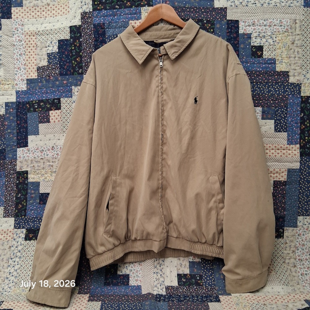 Polo by Ralph Lauren‎ Harrington Swing Jacket Mens XXL Khaki Tan